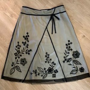 Vintage Bandolera skirt with mesh overlay